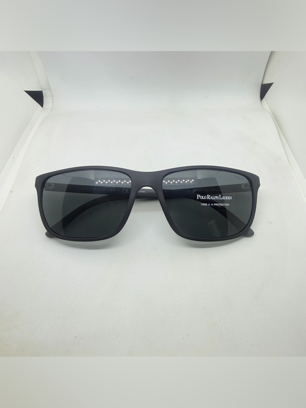 Polo by Ralph Lauren Matte Black Frame Sunglasses with Dark Lenses